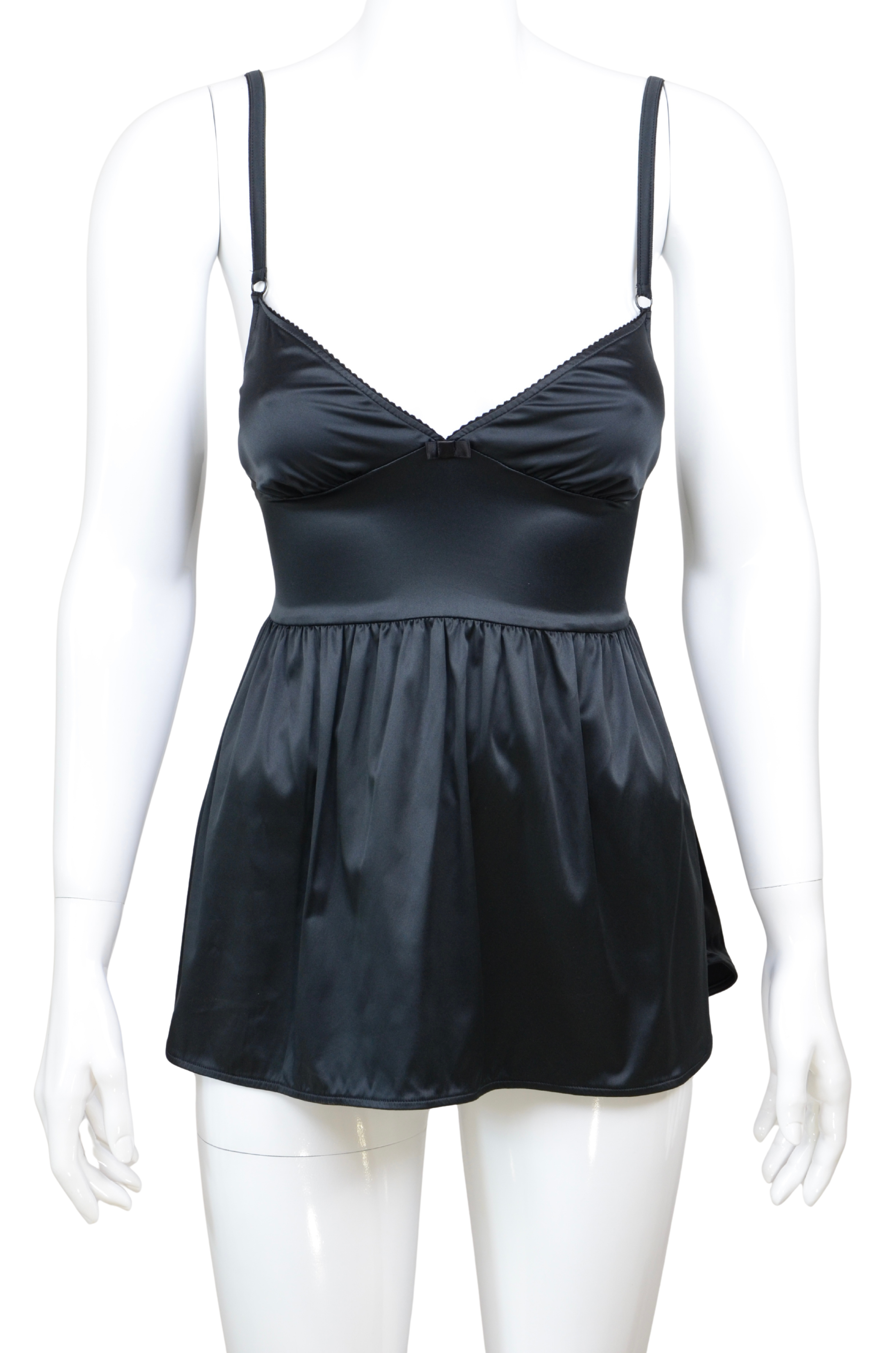 Dolce & Gabbana Black Satin Babydoll Top
