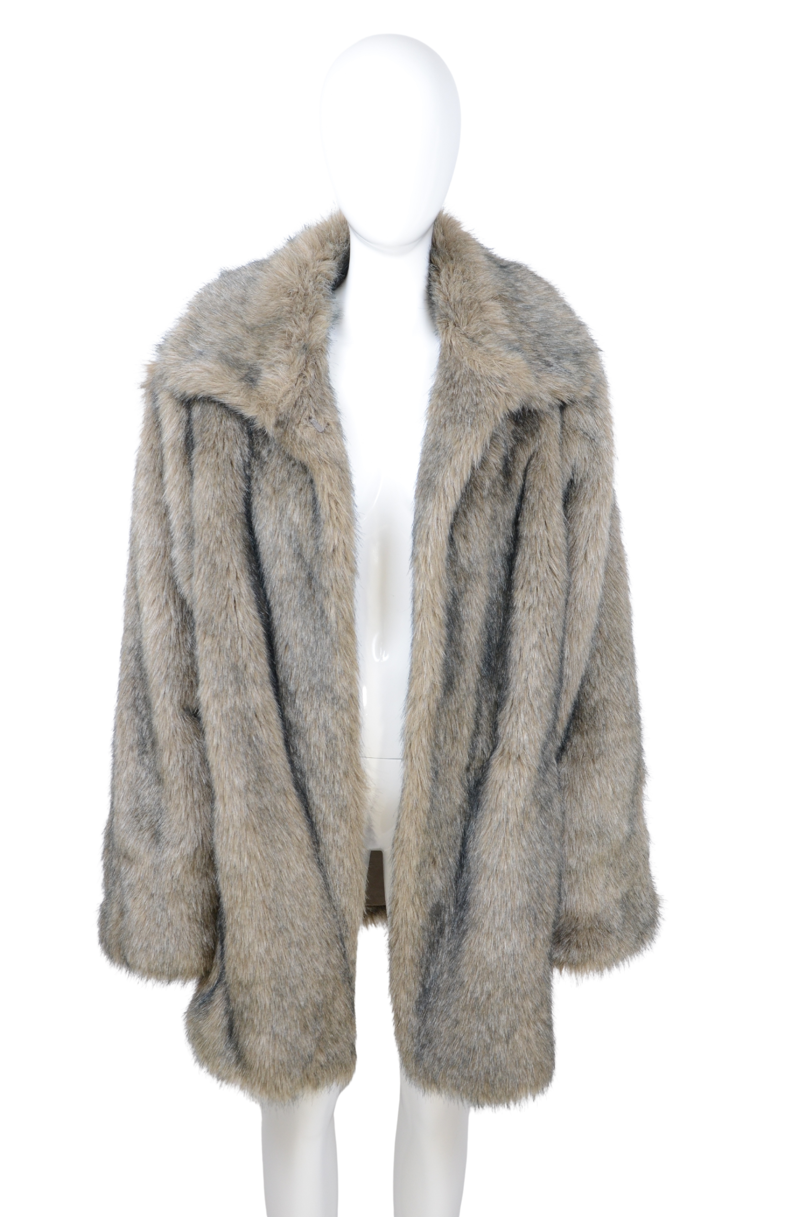 Gray Faux Fur Coat