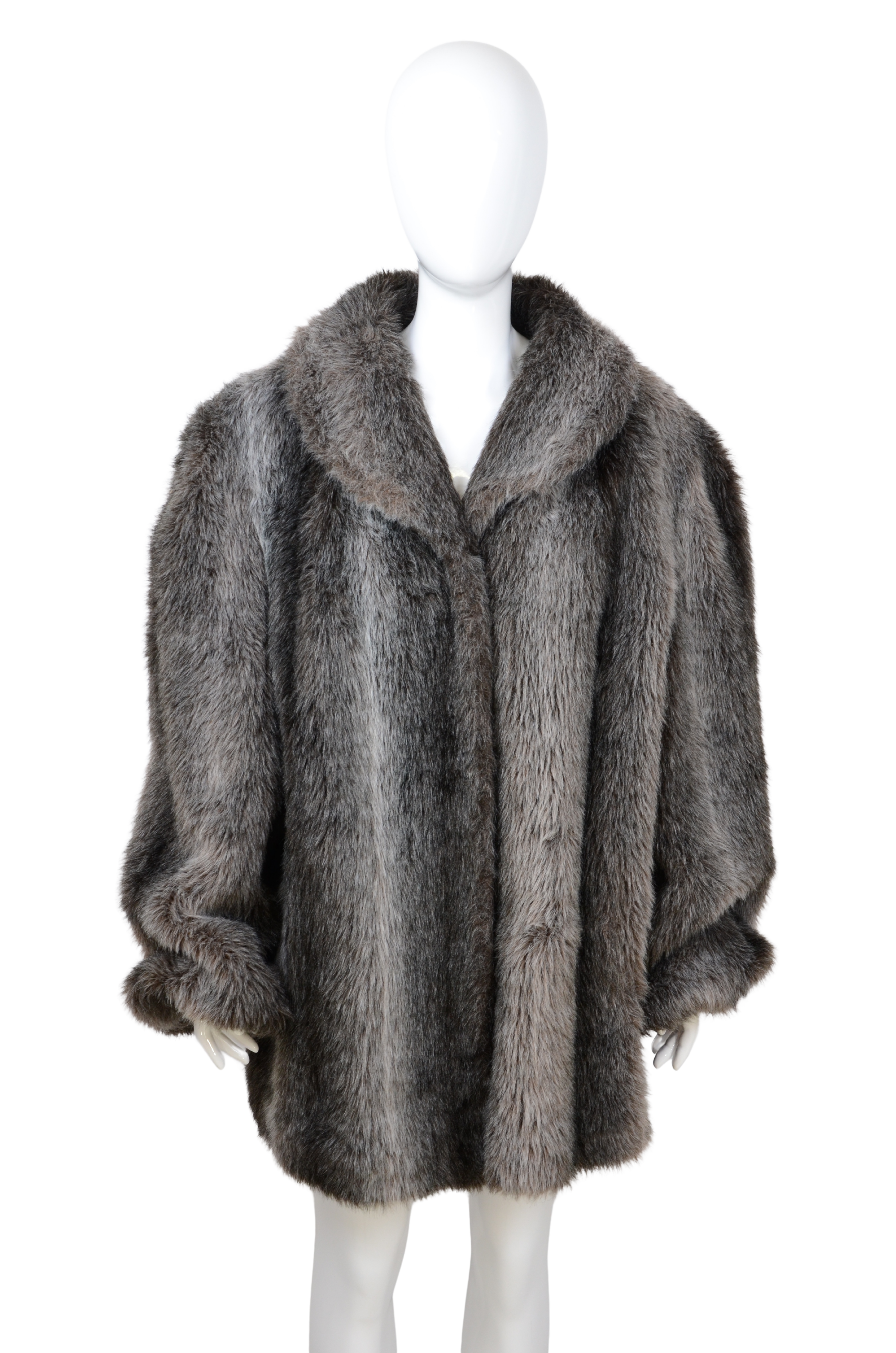 Faux Fur Coat Grey