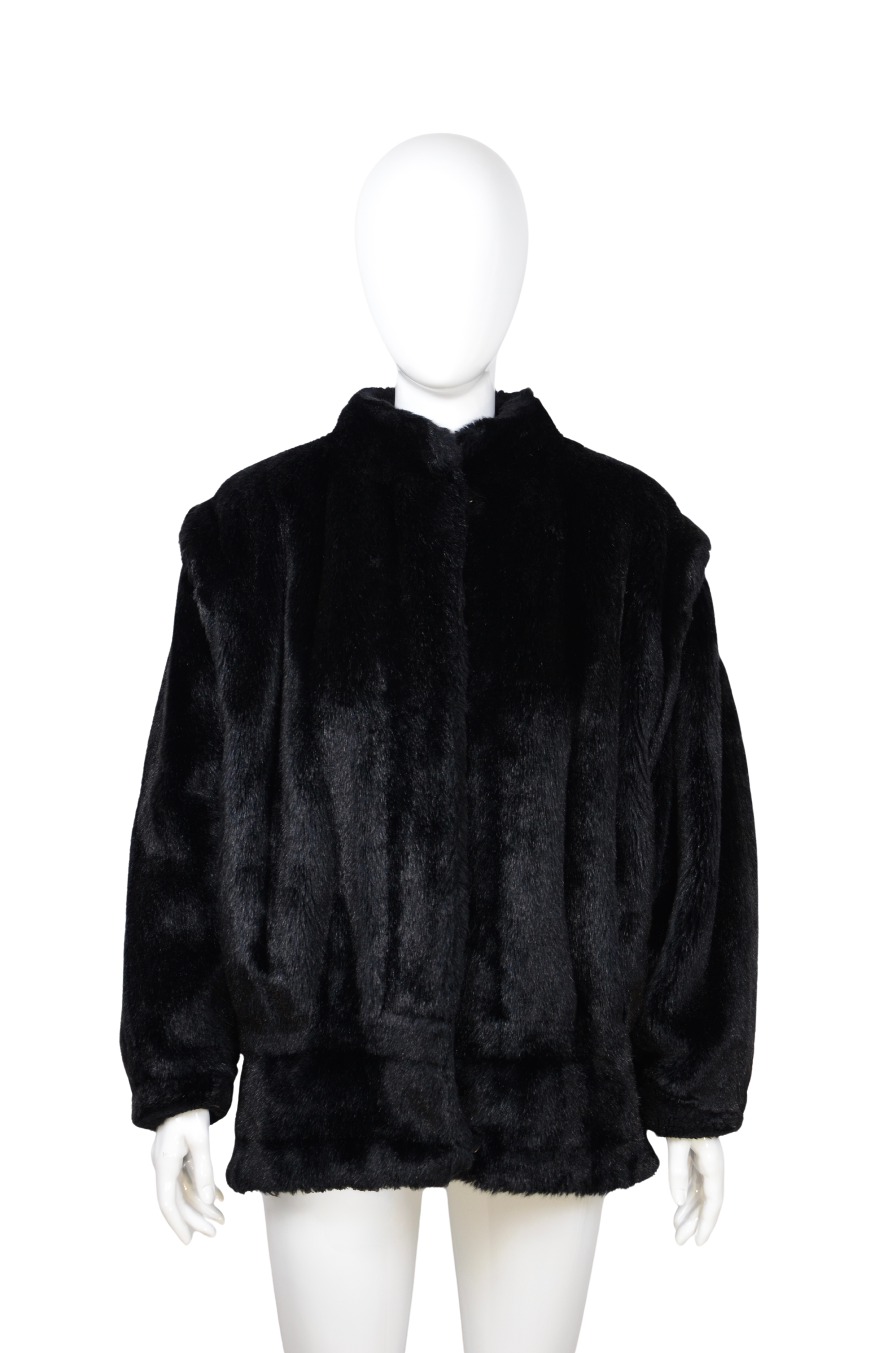 Black Faux Fur Coat