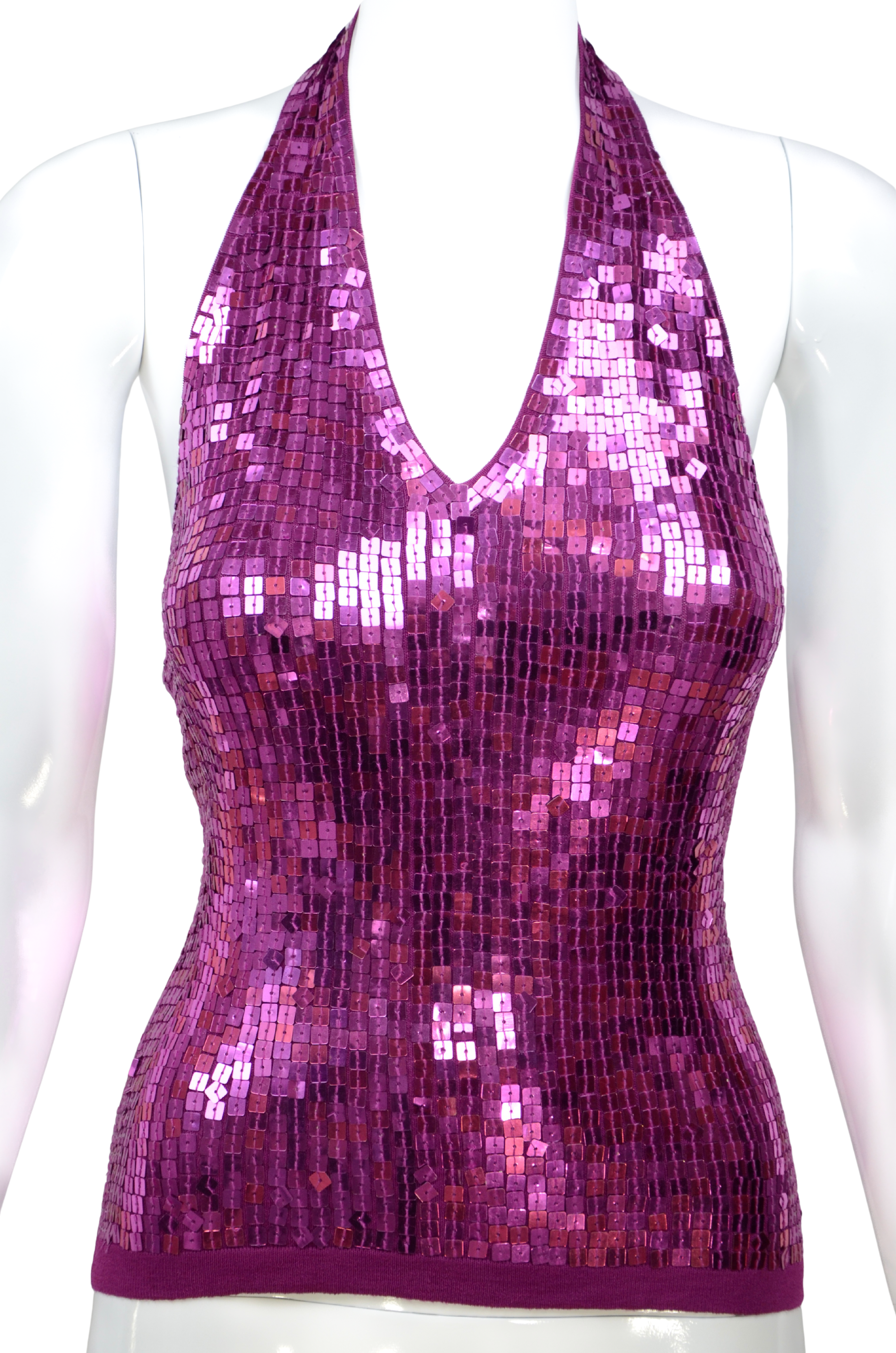 Pilot Club Magenta Y2K Sequin Halter Top