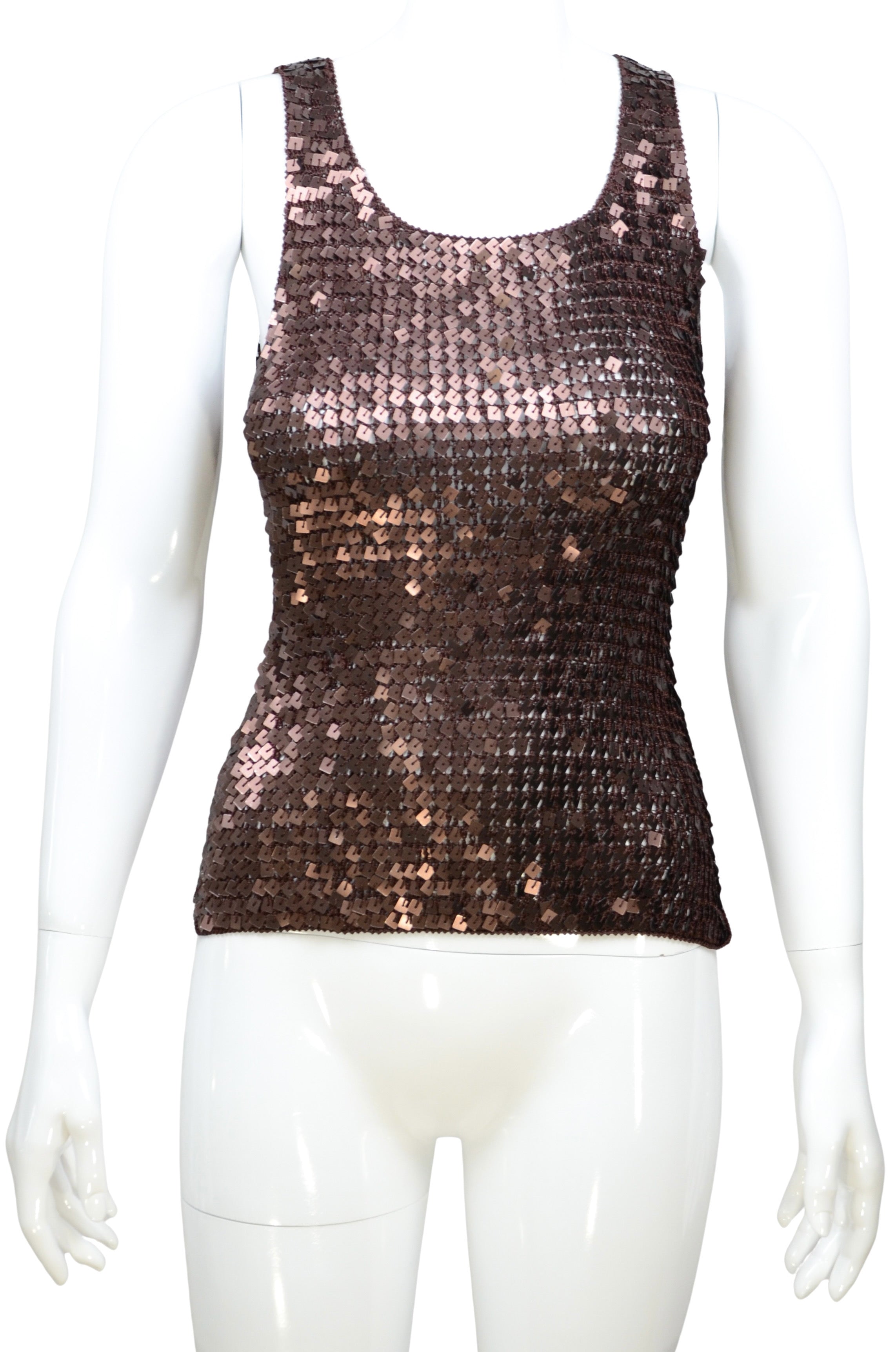 Pois Bronze Sequin Y2K Tank Top
