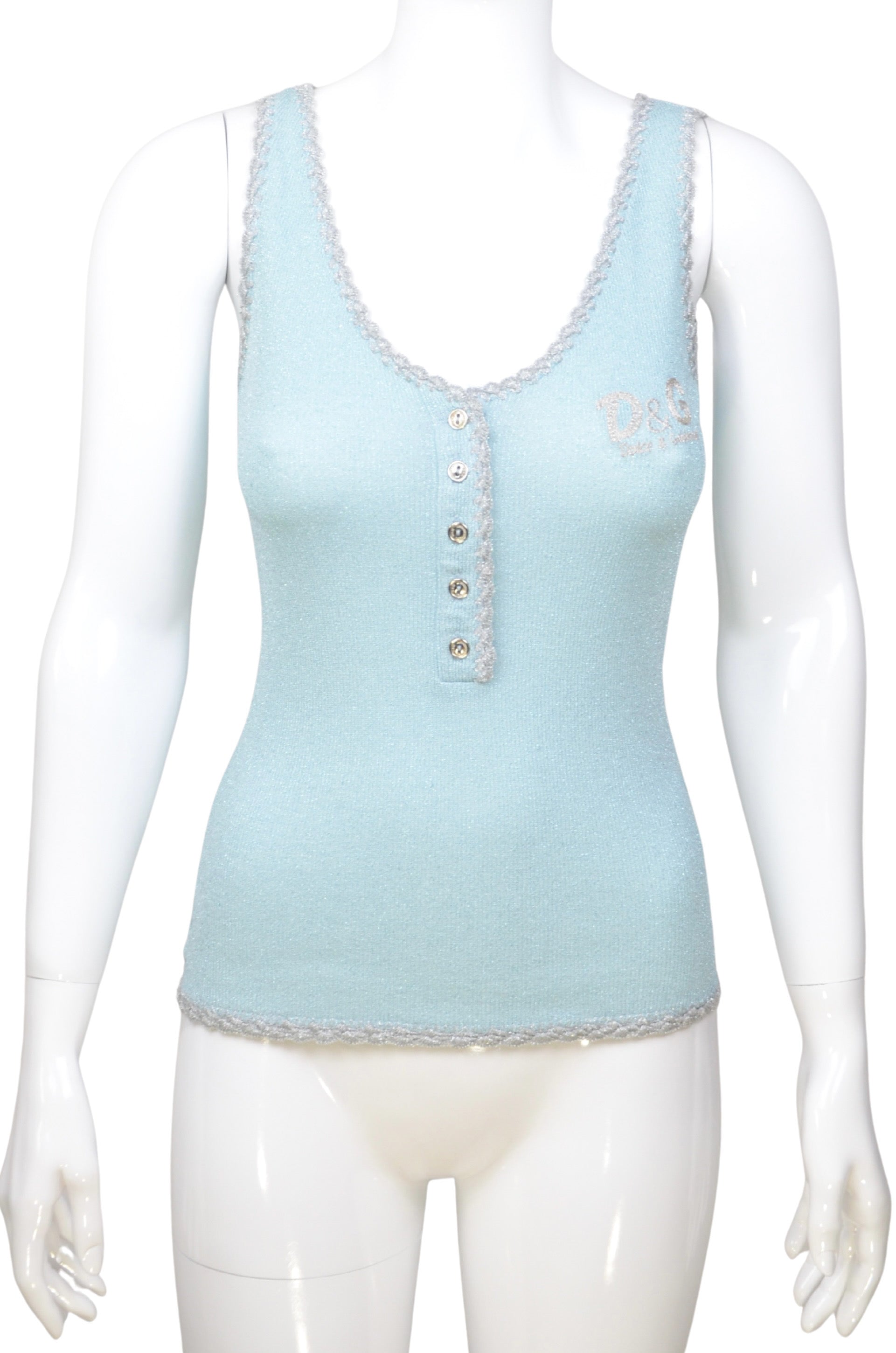 Dolce & Gabbana Light Blue Knit Tank Top